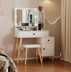 Hollywood Glam Dressing Table with LED Mirror & Storage Set NovaNest Co.
