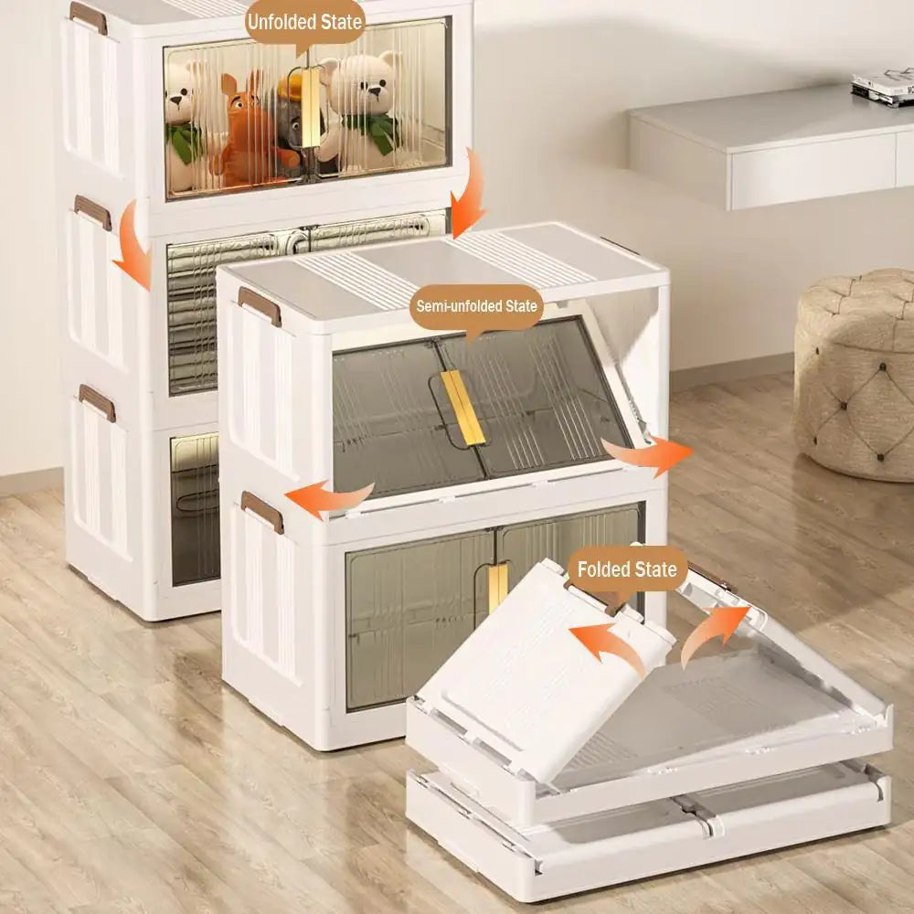 Collapsible Closet Organizer Bins with Doors