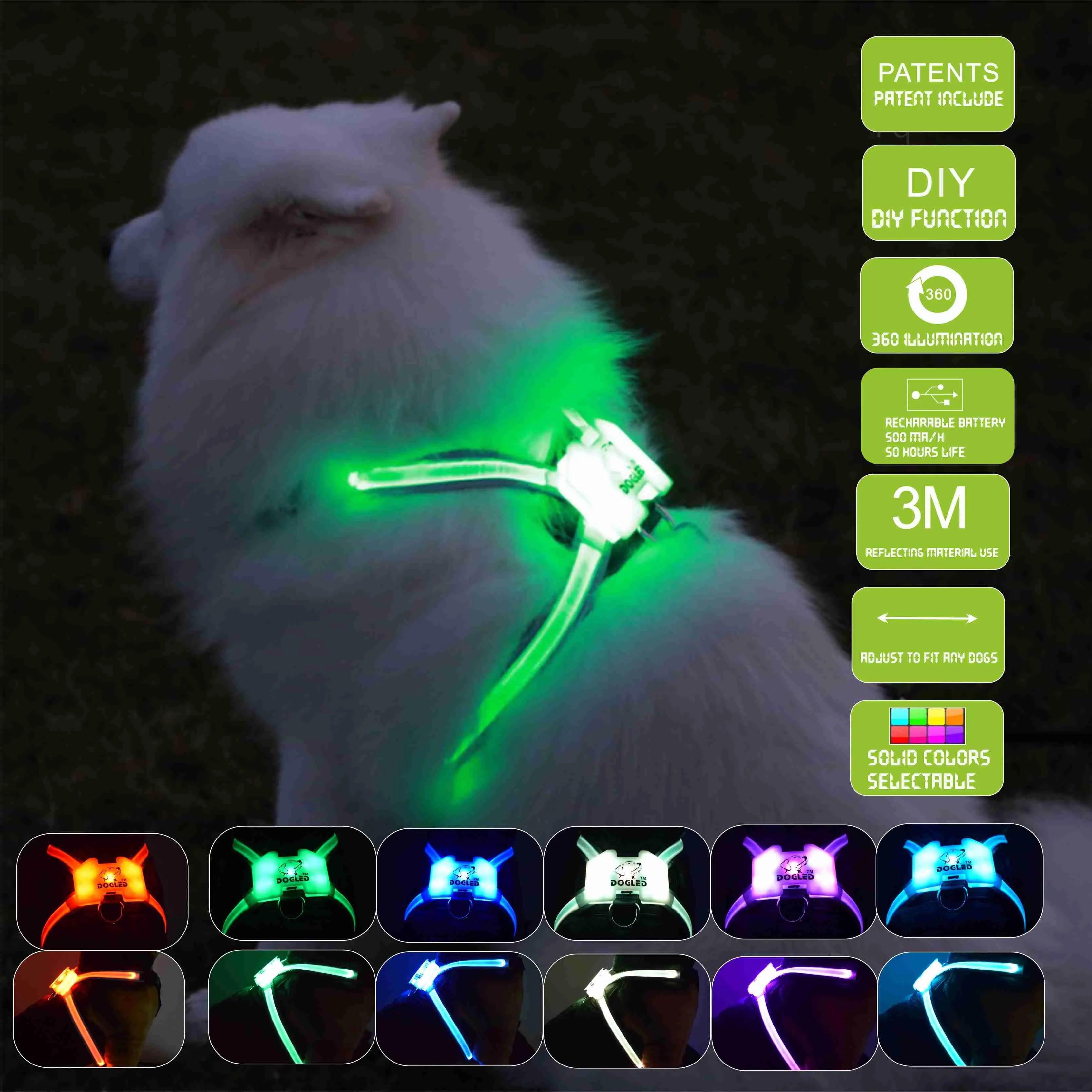 LED USB Rechargeable Light-Up Pet Harness – USB Rechargeable, Adjustable, Safe for Night Walks & Outdoor Visibility Dog Hugs Cat