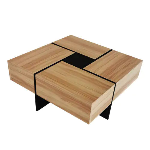 Chic Square Coffee Table with Hidden Storage NovaNest Co.