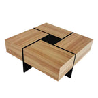 Chic Square Coffee Table with Hidden Storage NovaNest Co.