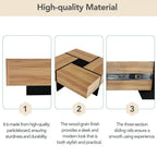 Chic Square Coffee Table with Hidden Storage NovaNest Co.