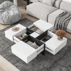 White Sleek Storage Coffee Table NovaNest Co.