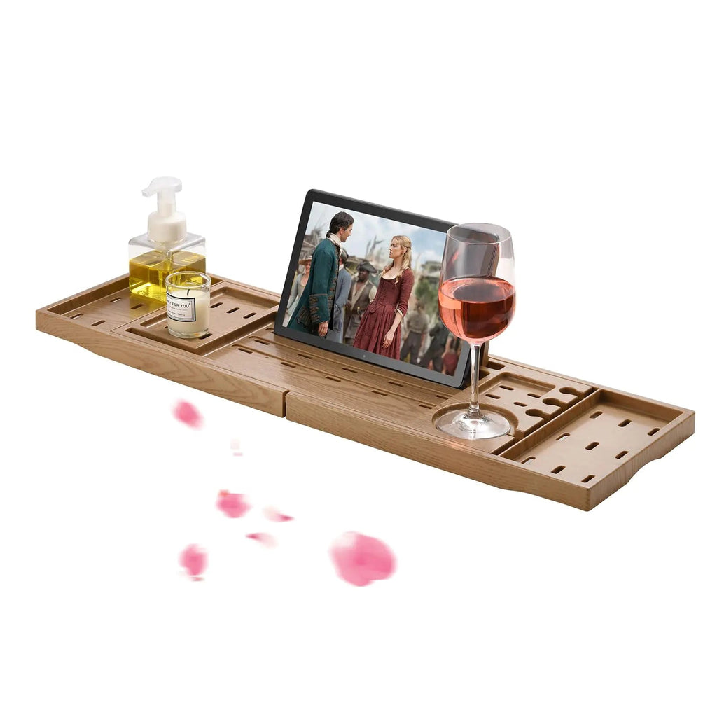 Deluxe Adjustable Bathtub Caddy with Spa Features NovaNest Co.