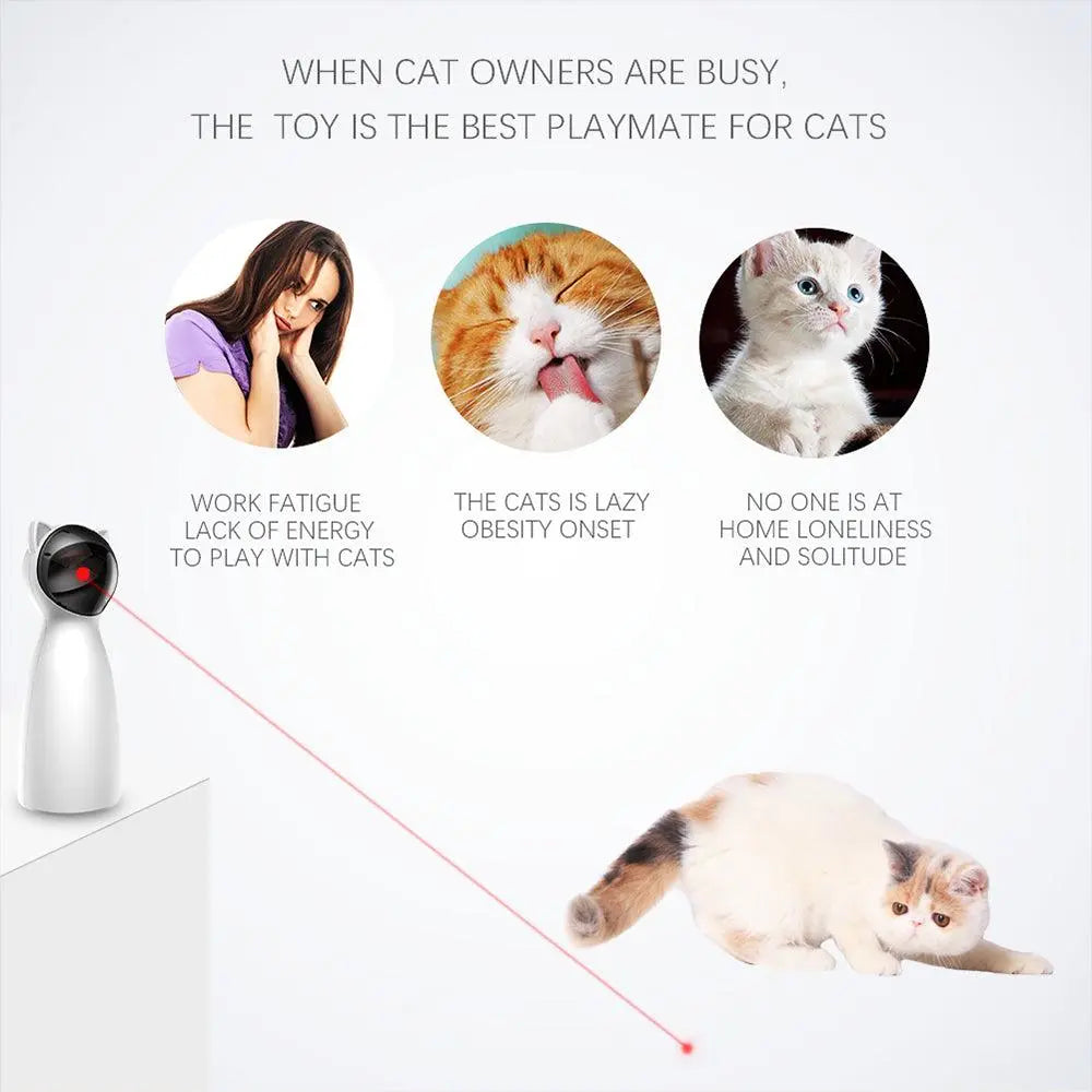 Automatic Cat Laser Toy – Hands-Free Entertainment for Cats, Rechargeable & Adjustable Laser Patterns Dog Hugs Cat
