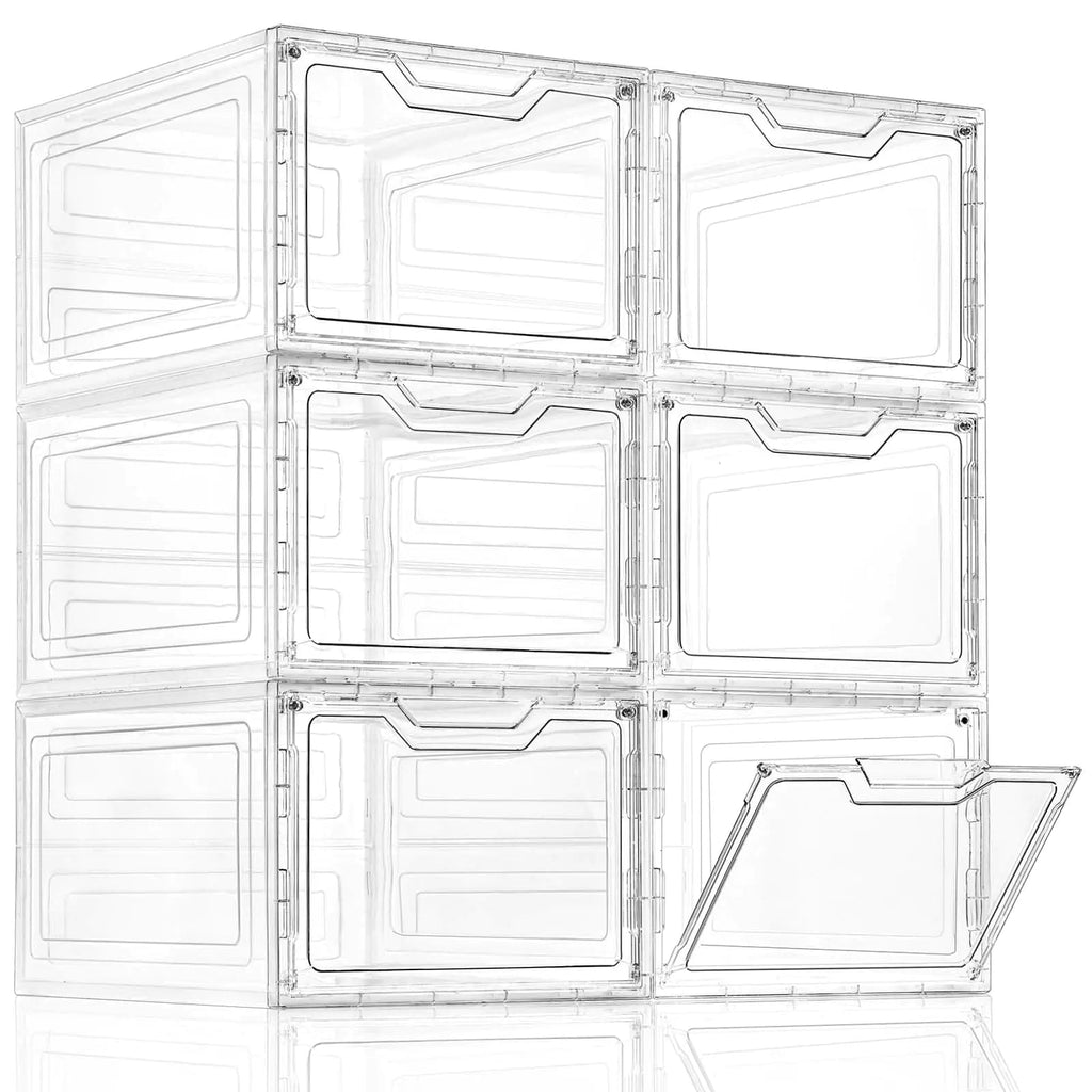 6-Pack Clear Stackable Organizer Bins Nest & Nova