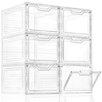 6-Pack Clear Stackable Organizer Bins Nest & Nova