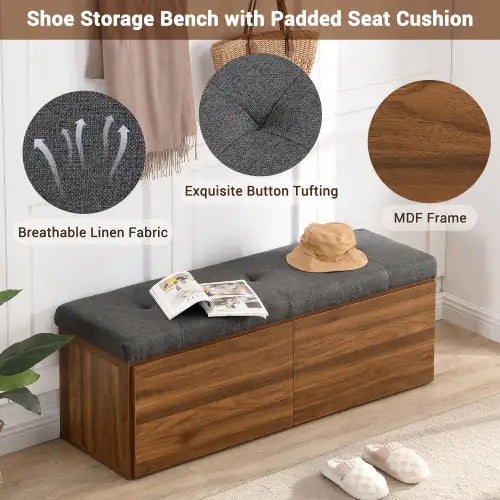49-inch Dual Door Ottoman Bench