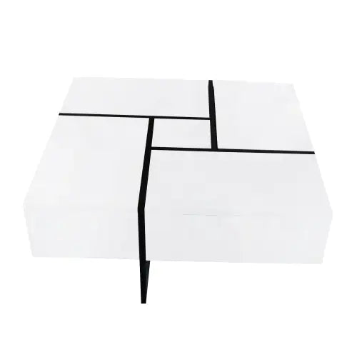 White Sleek Storage Coffee Table NovaNest Co.