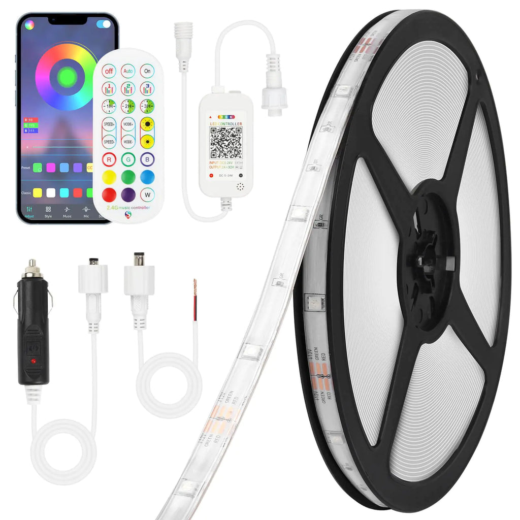 35ft ColorSync Waterproof  LED Strips with Remote & App Control NovaNest Co.