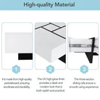 White Sleek Storage Coffee Table NovaNest Co.