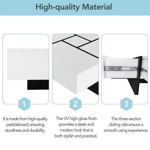 White Sleek Storage Coffee Table NovaNest Co.