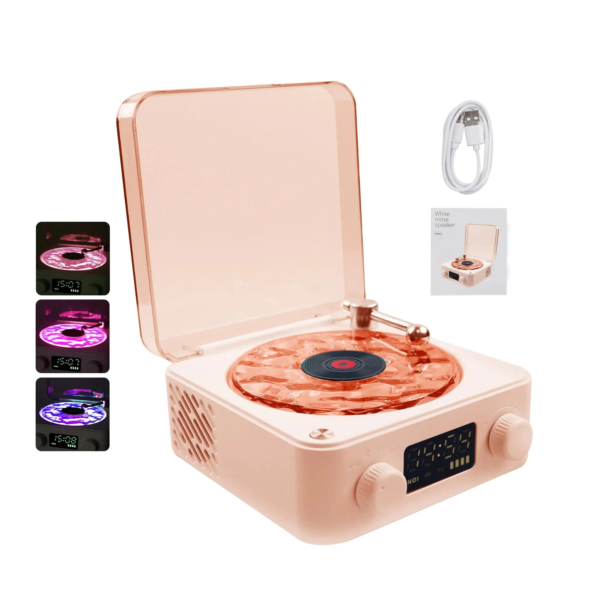 AquaSound Vinyl Bluetooth Speaker with Mood Lights NovaNest Co.