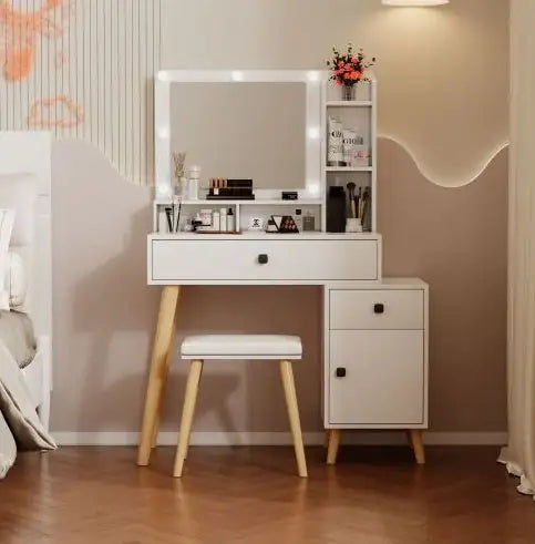 Hollywood Glam Dressing Table with LED Mirror & Storage Set NovaNest Co.
