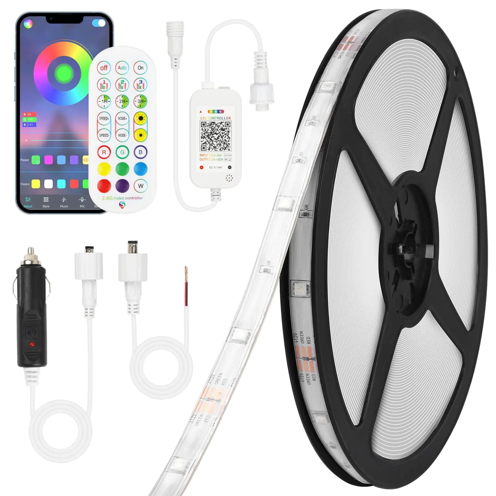 35ft ColorSync Waterproof  LED Strips with Remote & App Control NovaNest Co.