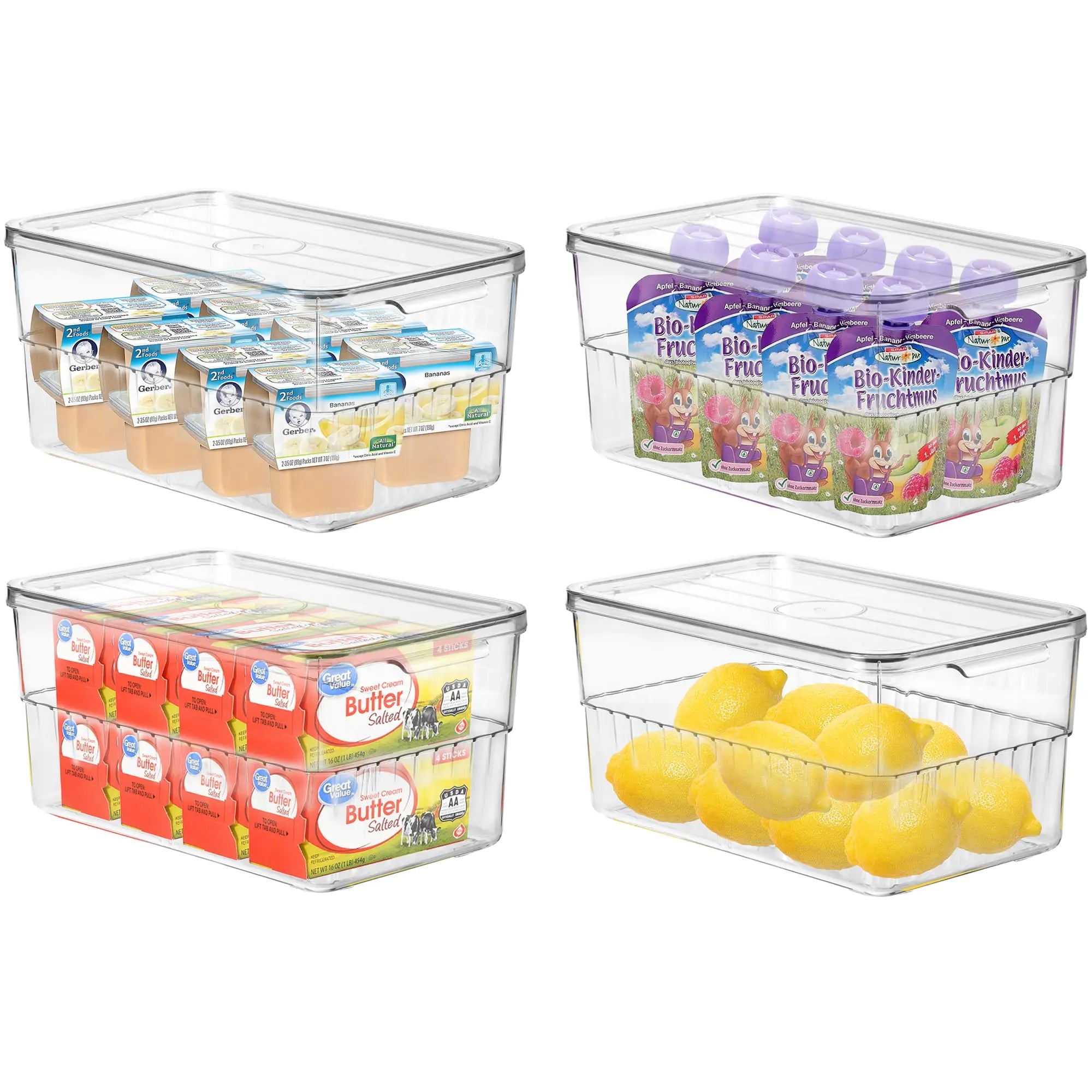 ClearView 4-Pack Medium Storage Bins with Lids Nest & Nova