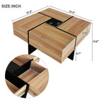 Chic Square Coffee Table with Hidden Storage NovaNest Co.