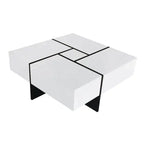 White Sleek Storage Coffee Table NovaNest Co.