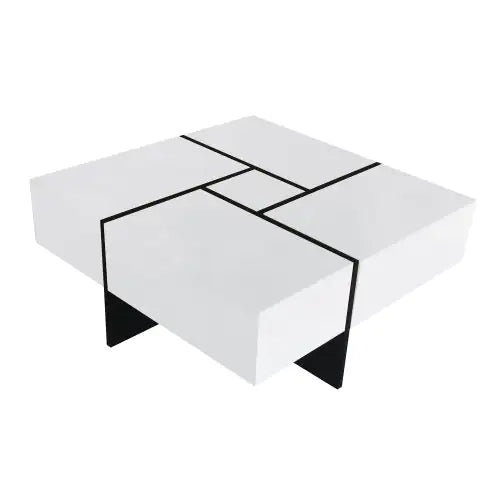 White Sleek Storage Coffee Table NovaNest Co.