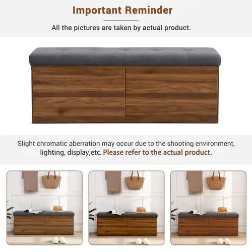 49-inch Dual Door Ottoman Bench