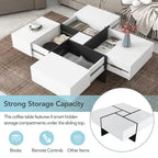 White Sleek Storage Coffee Table NovaNest Co.