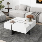 White Sleek Storage Coffee Table NovaNest Co.