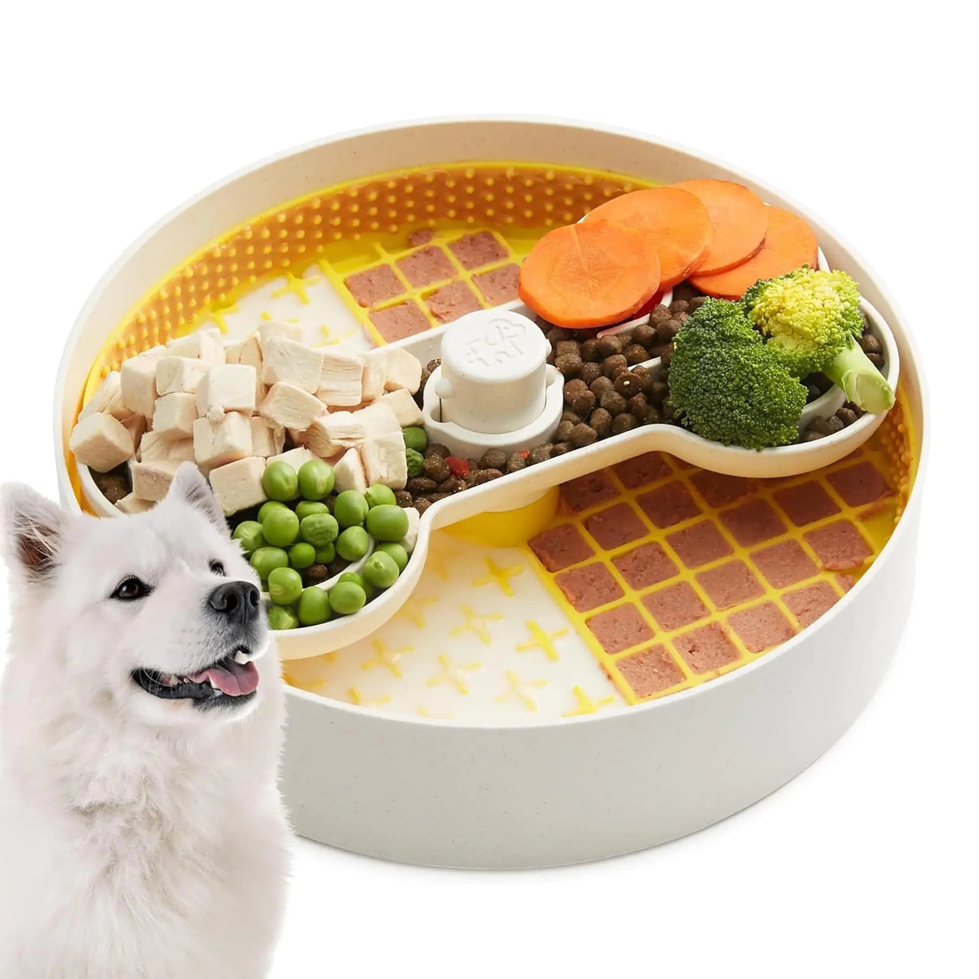 Puzzle Slow Feed Dog Bowl 9.8" Nest & Nova
