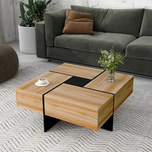 Chic Square Coffee Table with Hidden Storage NovaNest Co.