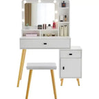 Hollywood Glam Dressing Table with LED Mirror & Storage Set NovaNest Co.