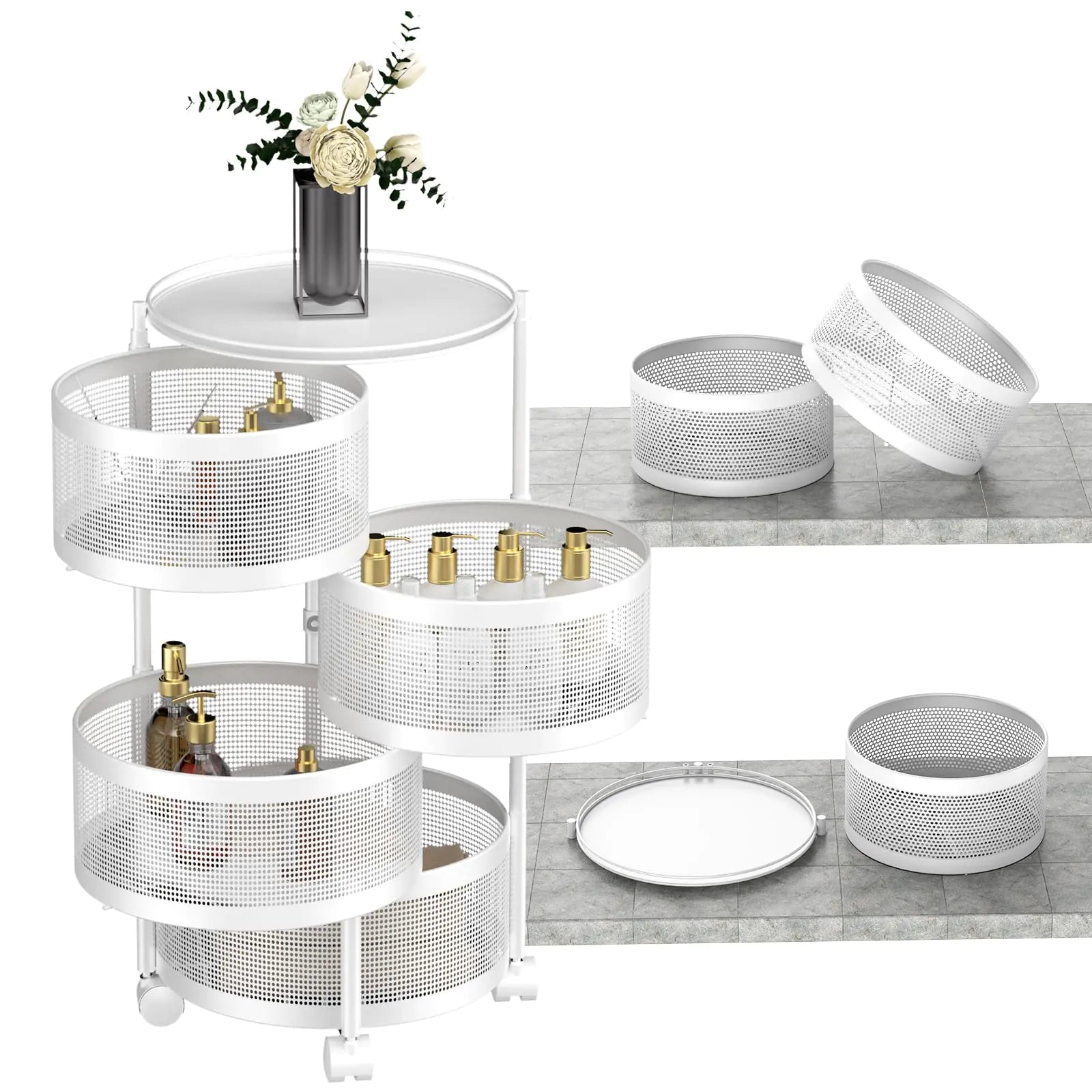 360° Swivel Multi-Tier Kitchen Storage