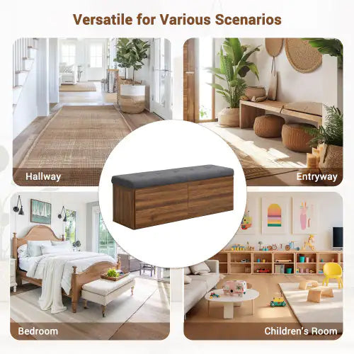 49-inch Dual Door Ottoman Bench
