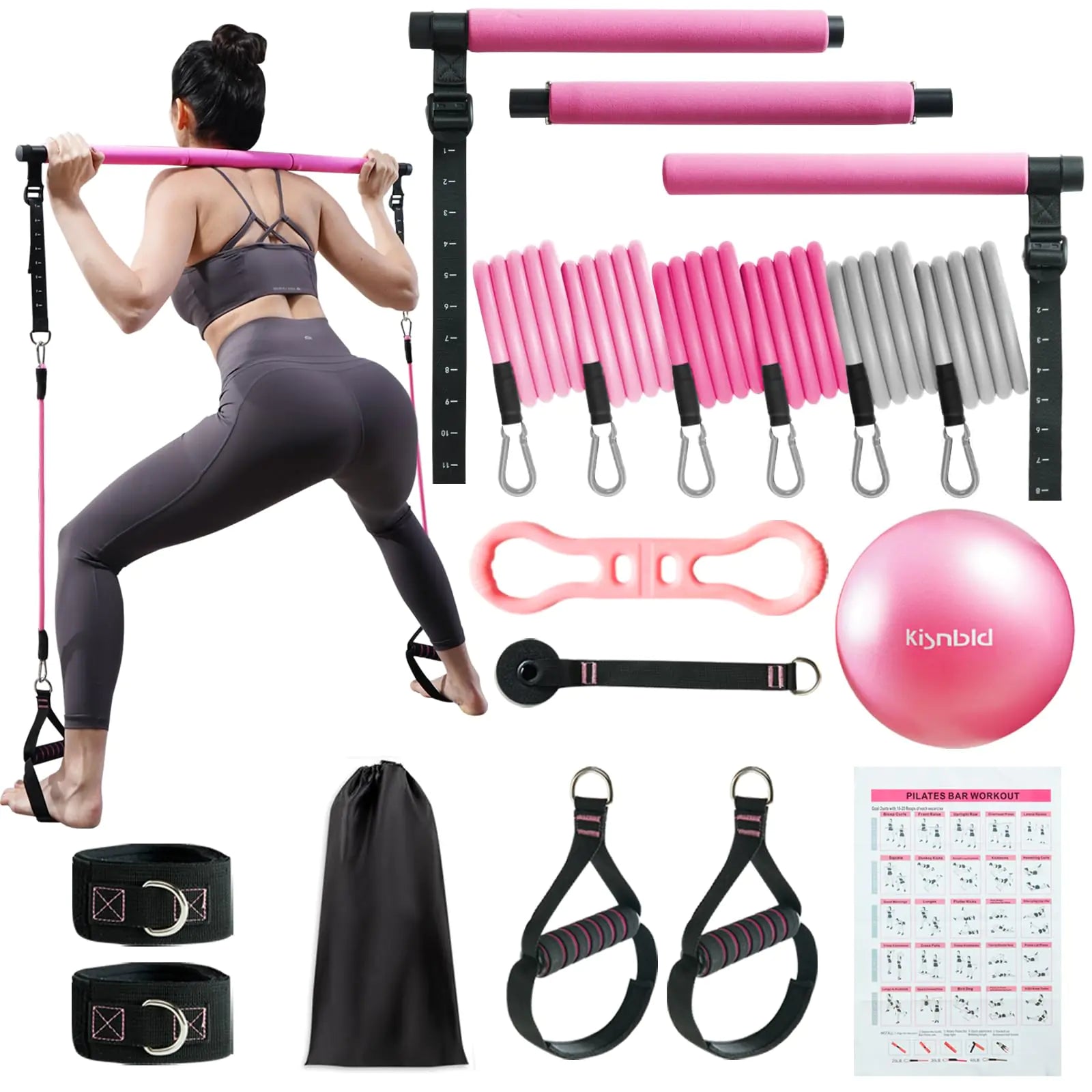 FlexiPilates 3-in-1 Bar Kit with Resistance Bands
