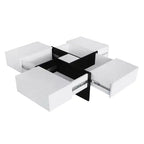 White Sleek Storage Coffee Table NovaNest Co.