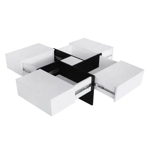 White Sleek Storage Coffee Table NovaNest Co.