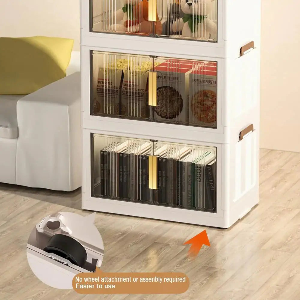 Collapsible Closet Organizer Bins with Doors