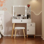 Hollywood Glam Dressing Table with LED Mirror & Storage Set NovaNest Co.