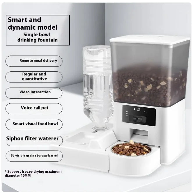 Smart Dual-Bowl Video Feeder with Timed Portions NovaNest Co.
