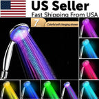 Handheld 7 Color Changing LED GlowLight Shower Head Nest & Nova