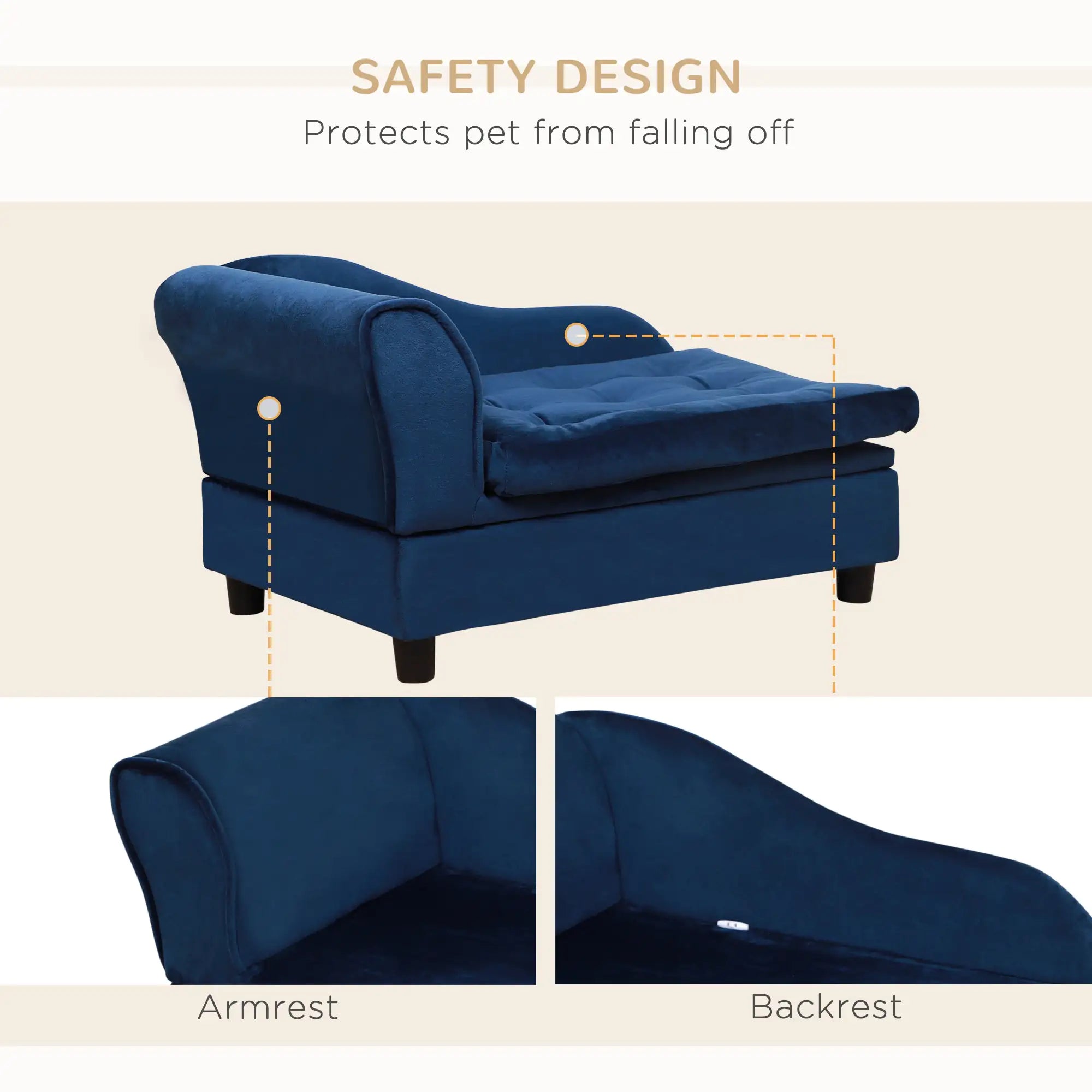 Chic Small Dog Lounger with Storage